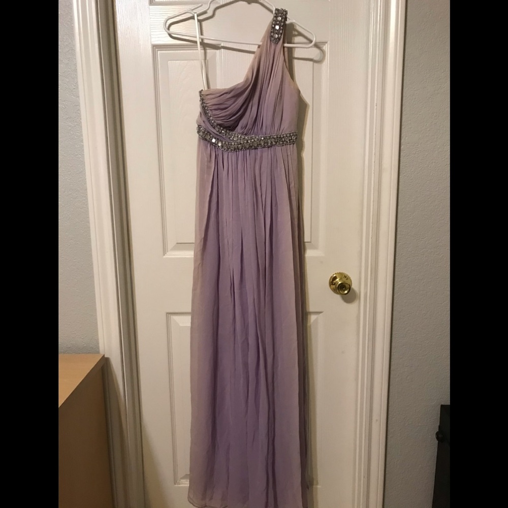 Marchesa Notte Embroidered One-Shoulder Gown